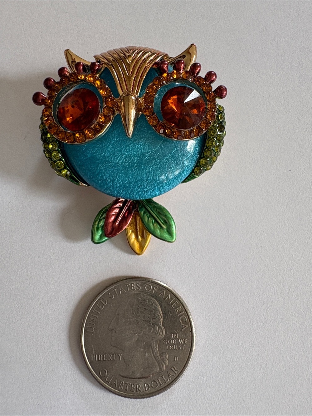 Colorful Owl Brooch/Pendant - Picture 2 of 3
